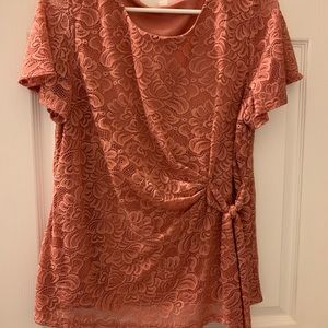 Peach vintage short sleeve top